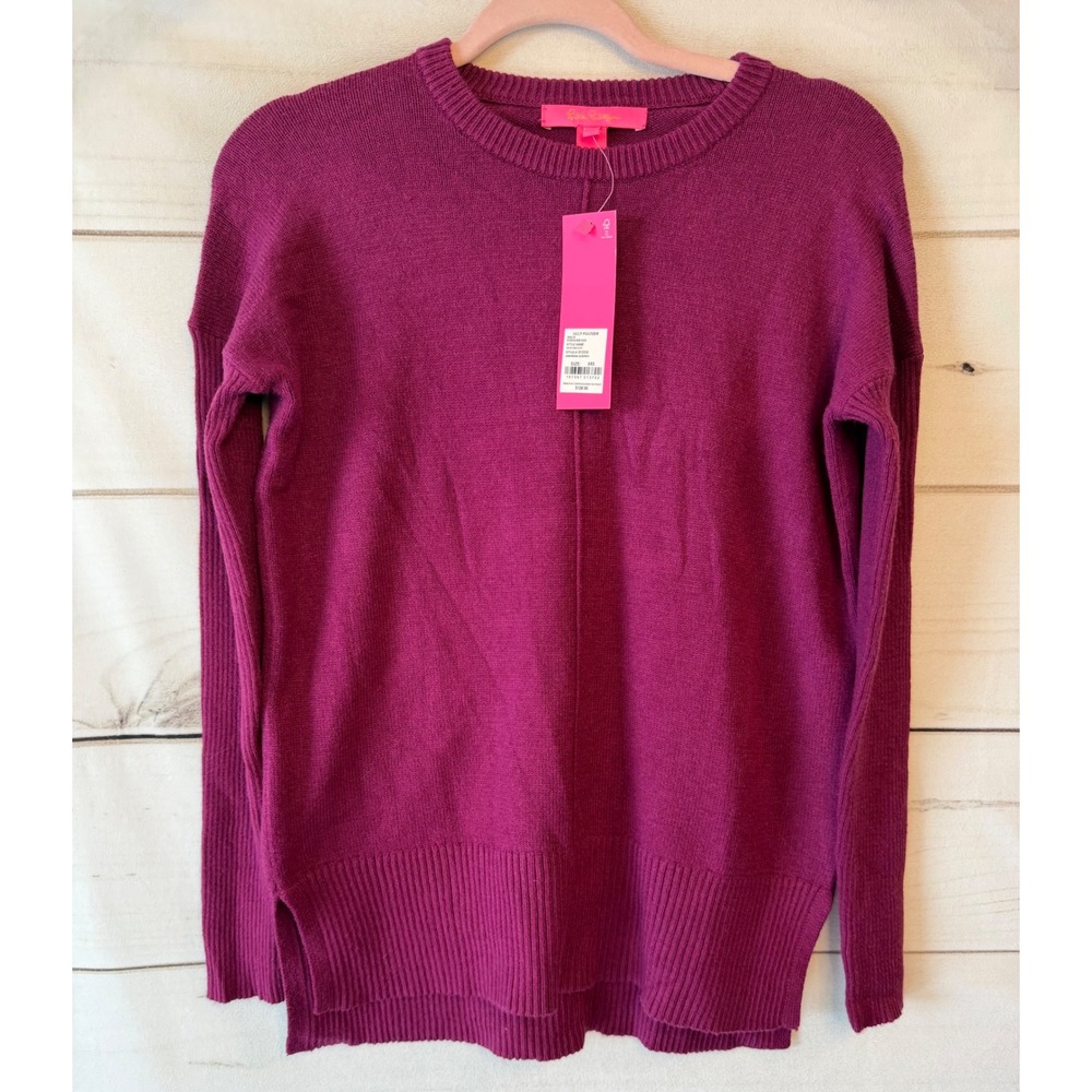 Lilly Pulitzer Mavie Sweater Amarena Cherry Pink Crew Neck XXS 013319